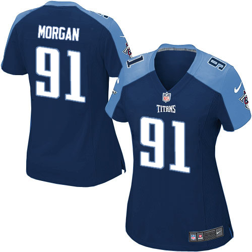 Women's Elite Derrick Morgan Nike Jersey Navy Blue Alternate - #91 NFL Tennessee Titans